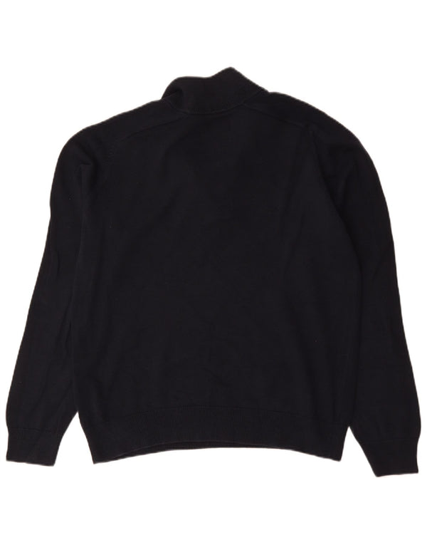 Farah Maglione da uomo con vestibilità moderna e collo con zip, cotone medio blu navy