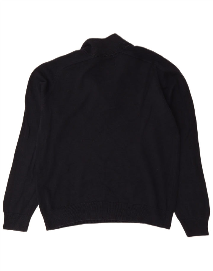 Farah Maglione da uomo con vestibilità moderna e collo con zip, cotone medio blu navy