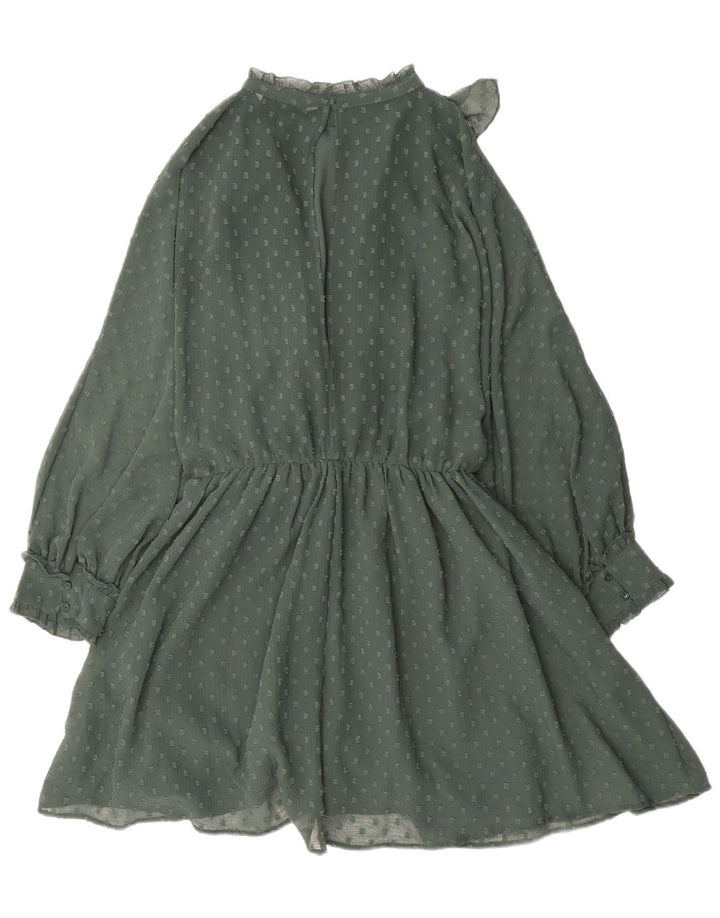 Abito a trapezio frontale con volant sul davanti da donna Zara UK 14 Verde medio