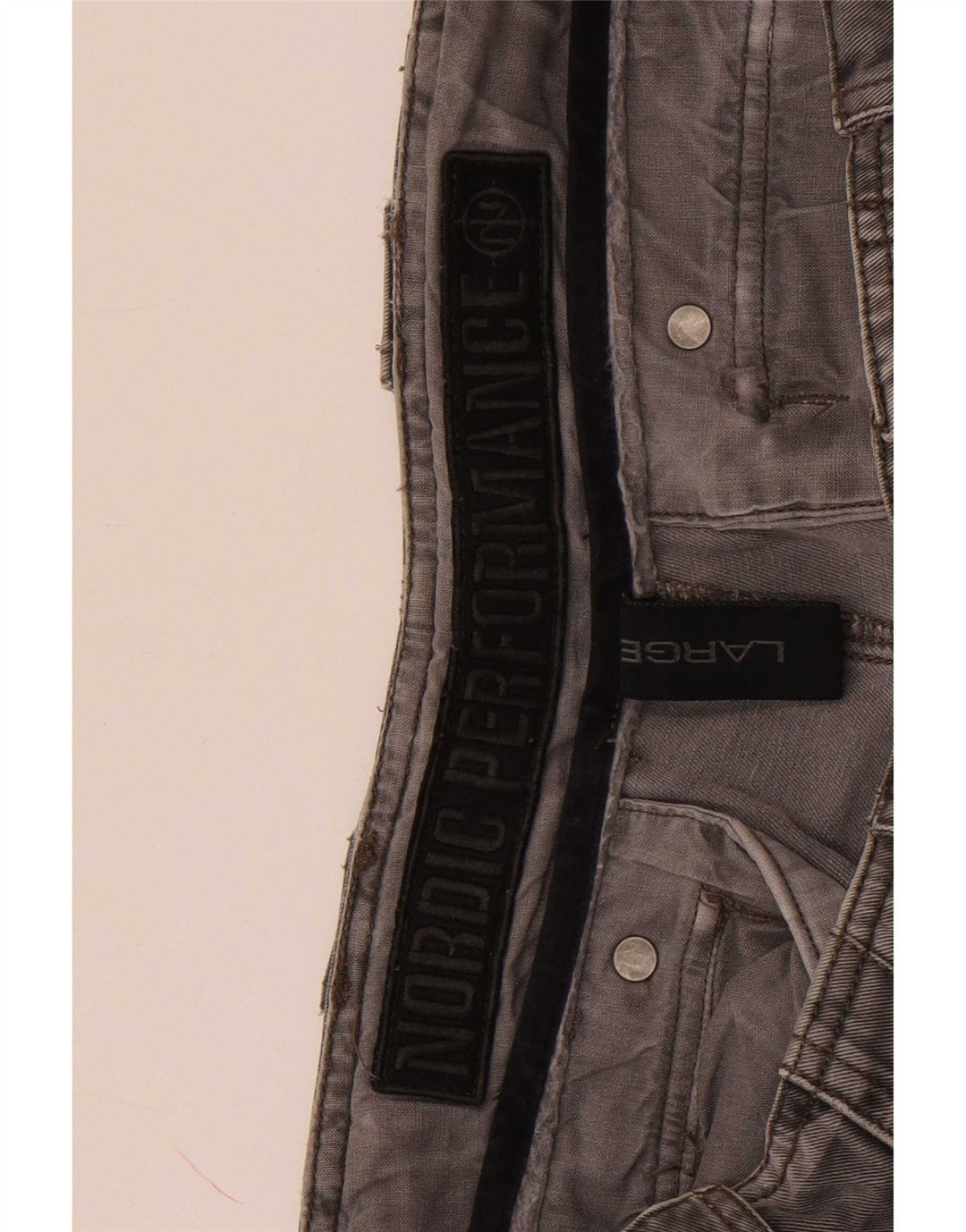 Pantaloncini cargo vintage da uomo grandi W34 mimetici grigi