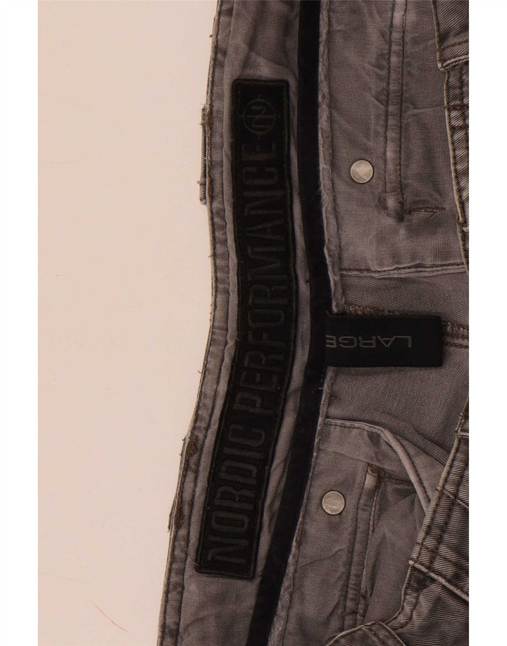 Pantaloncini cargo vintage da uomo grandi W34 mimetici grigi