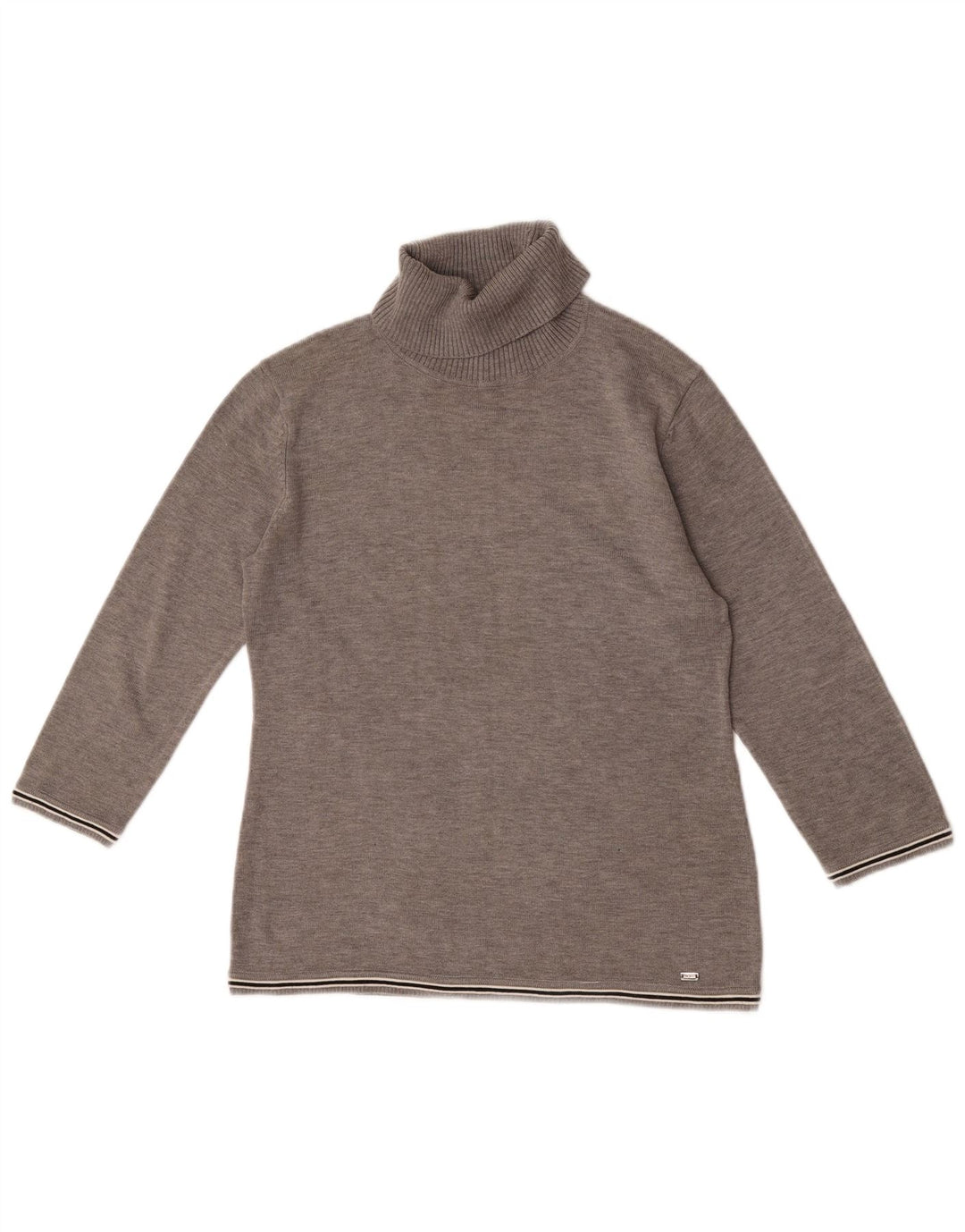 Maglione maglione a collo alto da donna Tommy Hilfiger UK 10 piccolo grigio chiazzato