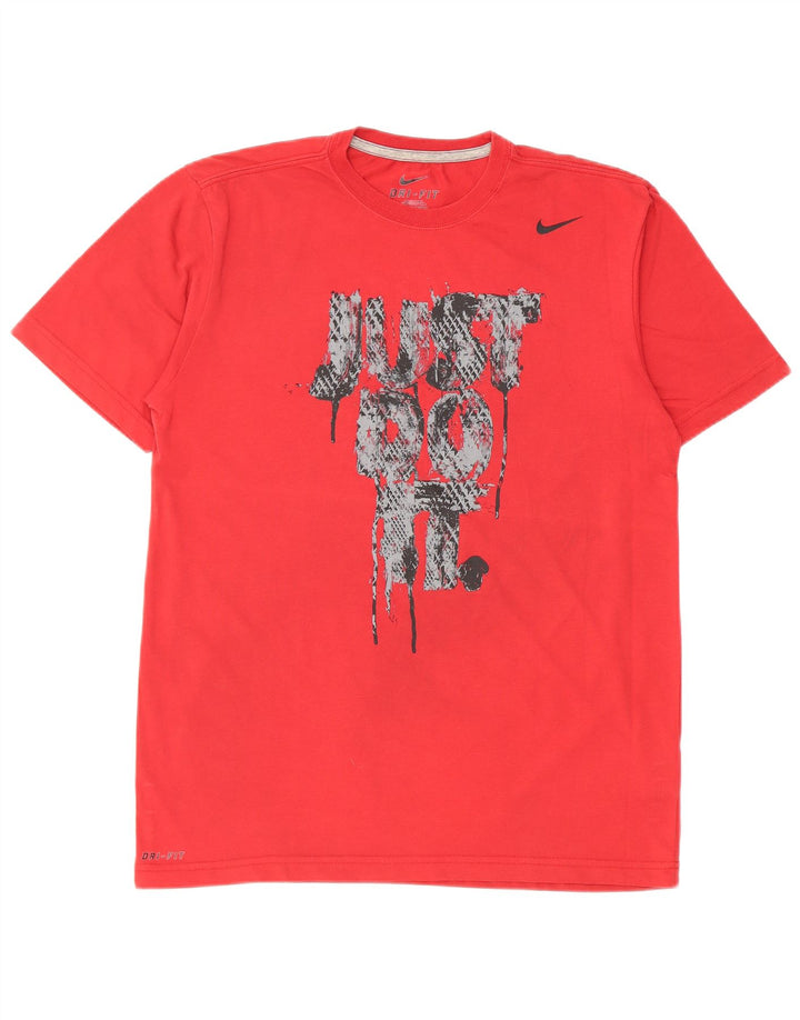 NIKE T-shirt grafica da uomo Dri Fit Top in cotone rosso medio