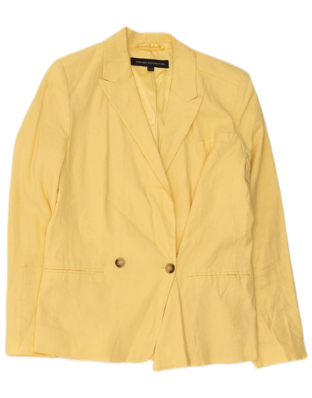 Giacca blazer doppiopetto da donna French Connection UK 6 XS Lino giallo