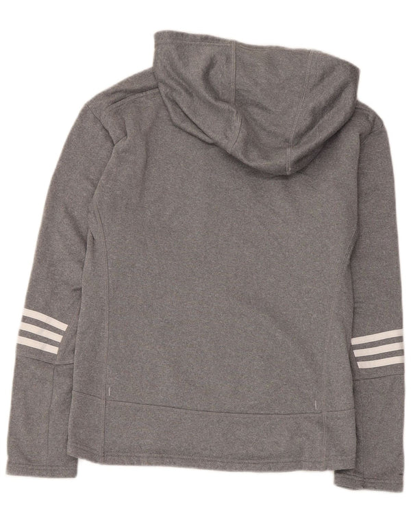 Felpa con cappuccio oversize da donna Adidas UK 4/6 XS poliestere grigio