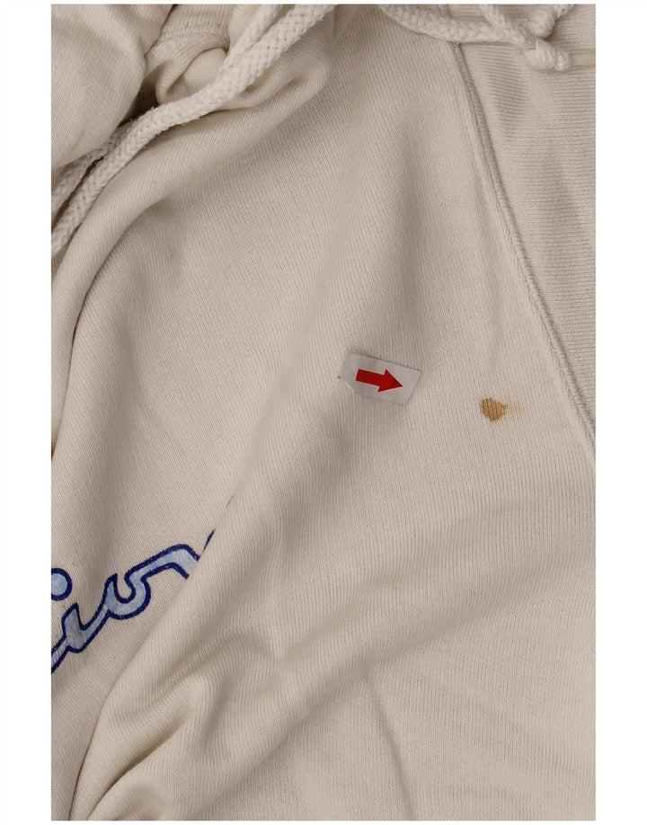 Maglione con cappuccio grafico a maniche corte da uomo Champion in cotone bianco medio