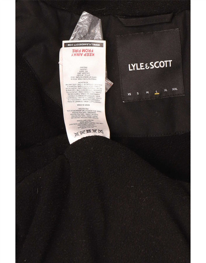 Giacca parka con cappuccio da uomo Lyle & Scott UK 40 grande cotone nero