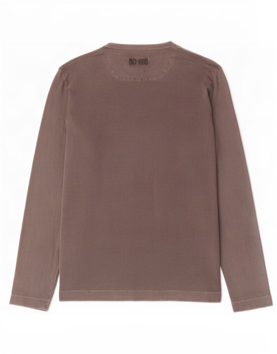 Diesel Top grafico da uomo a maniche lunghe in cotone grigio grande