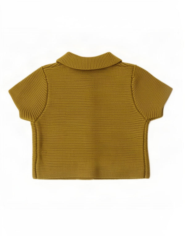 Top cardigan corto a maniche corte da donna Zara UK 14 medio cachi