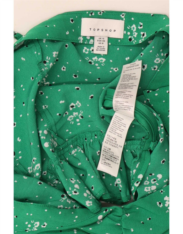 Topshop Canottiera da donna UK 12 Poliestere floreale verde medio