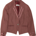 VINTAGE Womens 1 Button 3/4 Sleeve Blazer Jacket UK 10 Small Brown Vintage Vintage and Second-Hand Vintage from Messina Hembry 