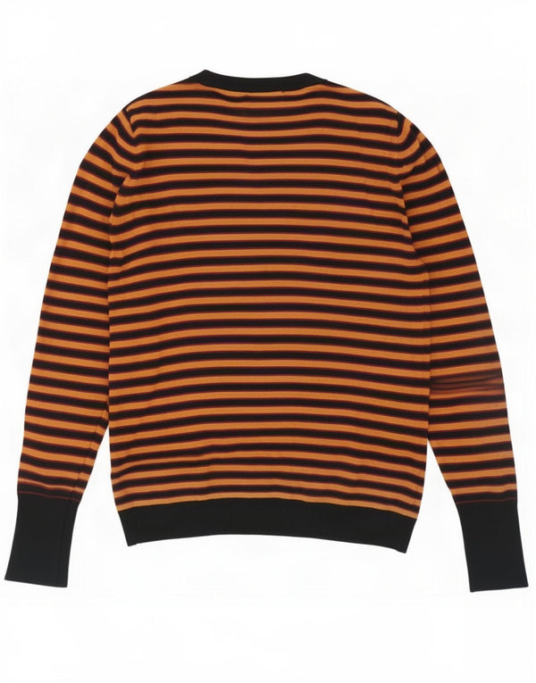 Maglione maglione girocollo da donna Zara UK 14 a righe grandi marroni