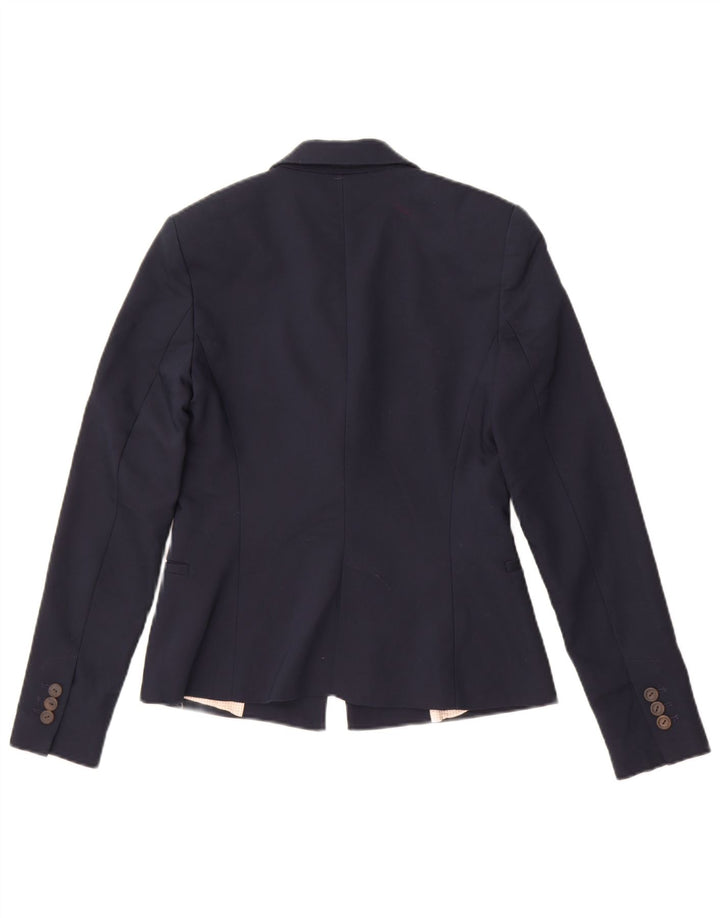 Giacca blazer da donna a 1 bottone Zara UK 10 piccola in cotone blu navy