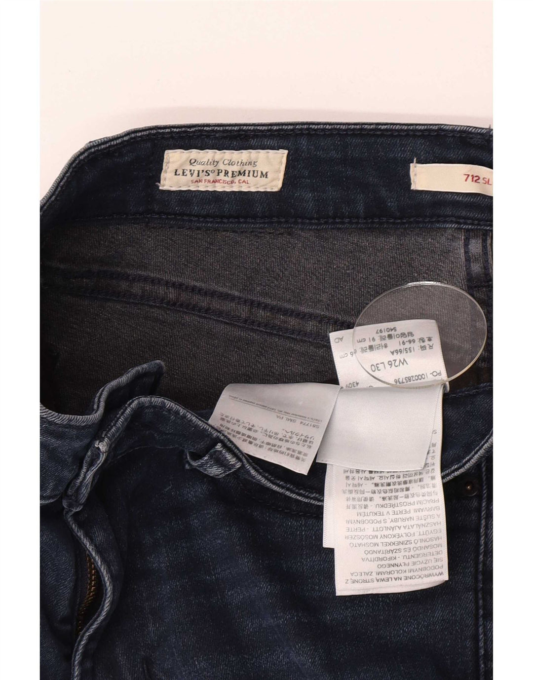 Jeans Levi's 712 Slim da donna W26 L30 in cotone blu navy