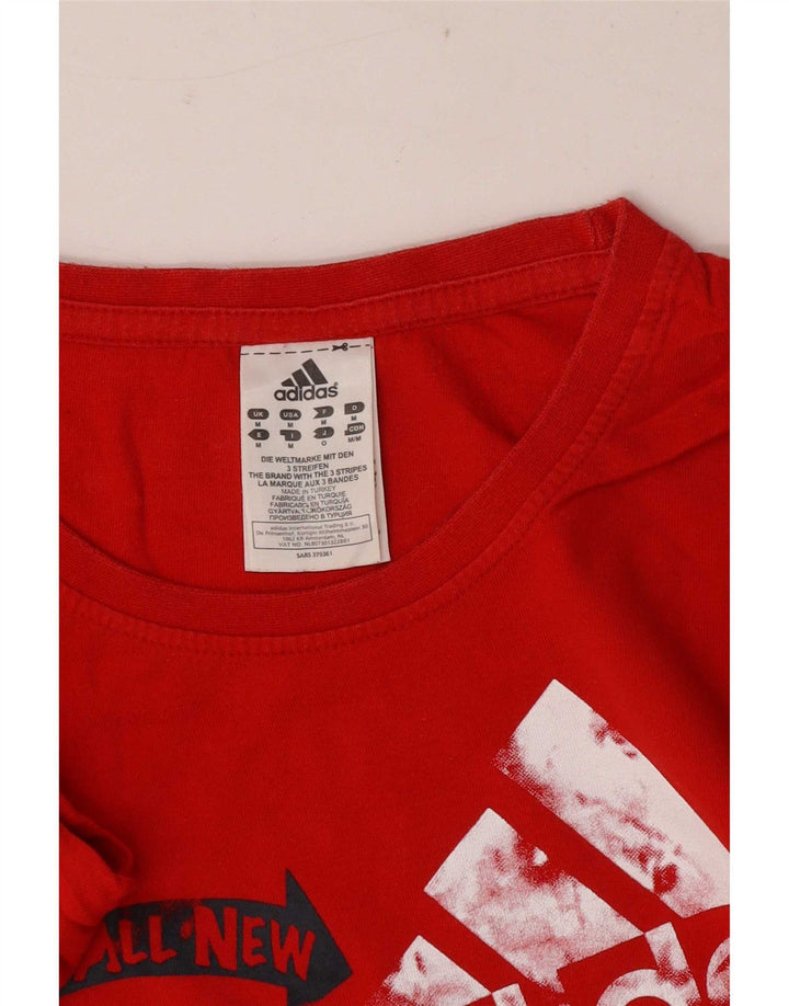 T-shirt grafica da uomo Adidas Top in cotone rosso medio