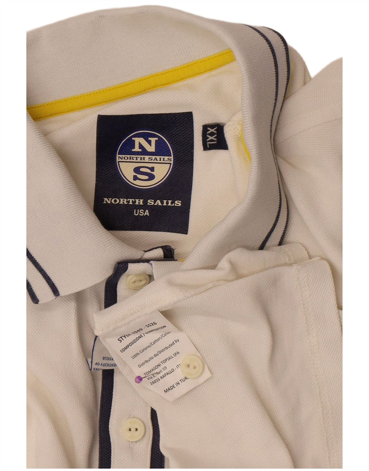 Polo da uomo North Sails 2XL in cotone a righe bianche