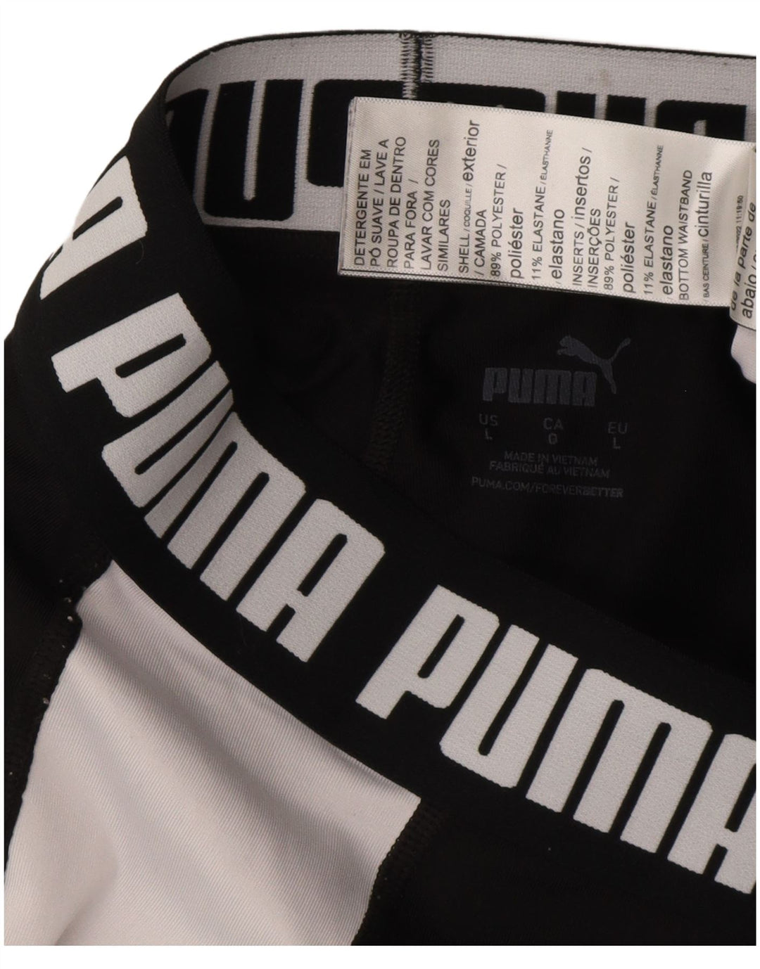 Leggings grafici da donna Puma UK 16 grandi sportivi in poliestere nero
