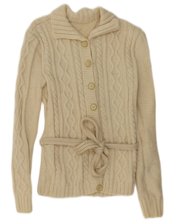 Maglione cardigan da donna vintage UK 14 Beige medio