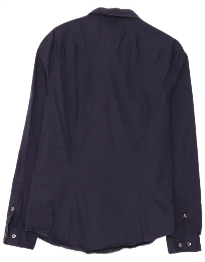 Camicia slim da uomo Tommy Hilfiger cotone medio blu navy