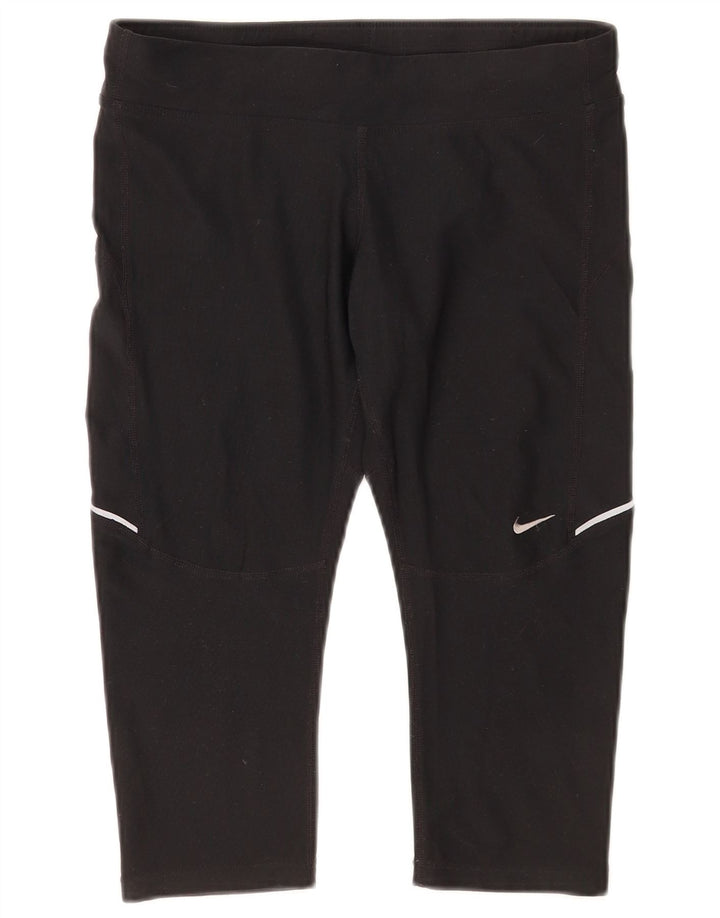 Leggings Nike Dri Fit Capri da donna UK 12 medio nero poliestere