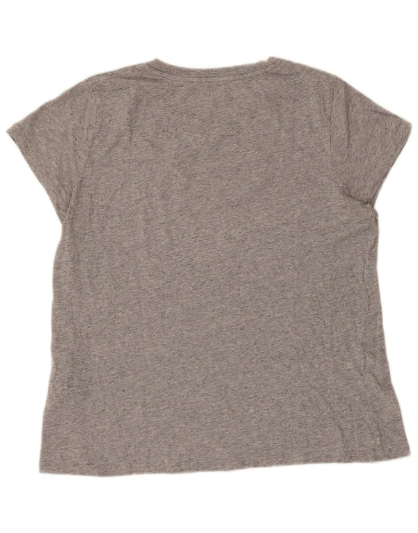 T-shirt grafica da donna LEVI'S Top UK 14 grande cotone chiazzato grigio