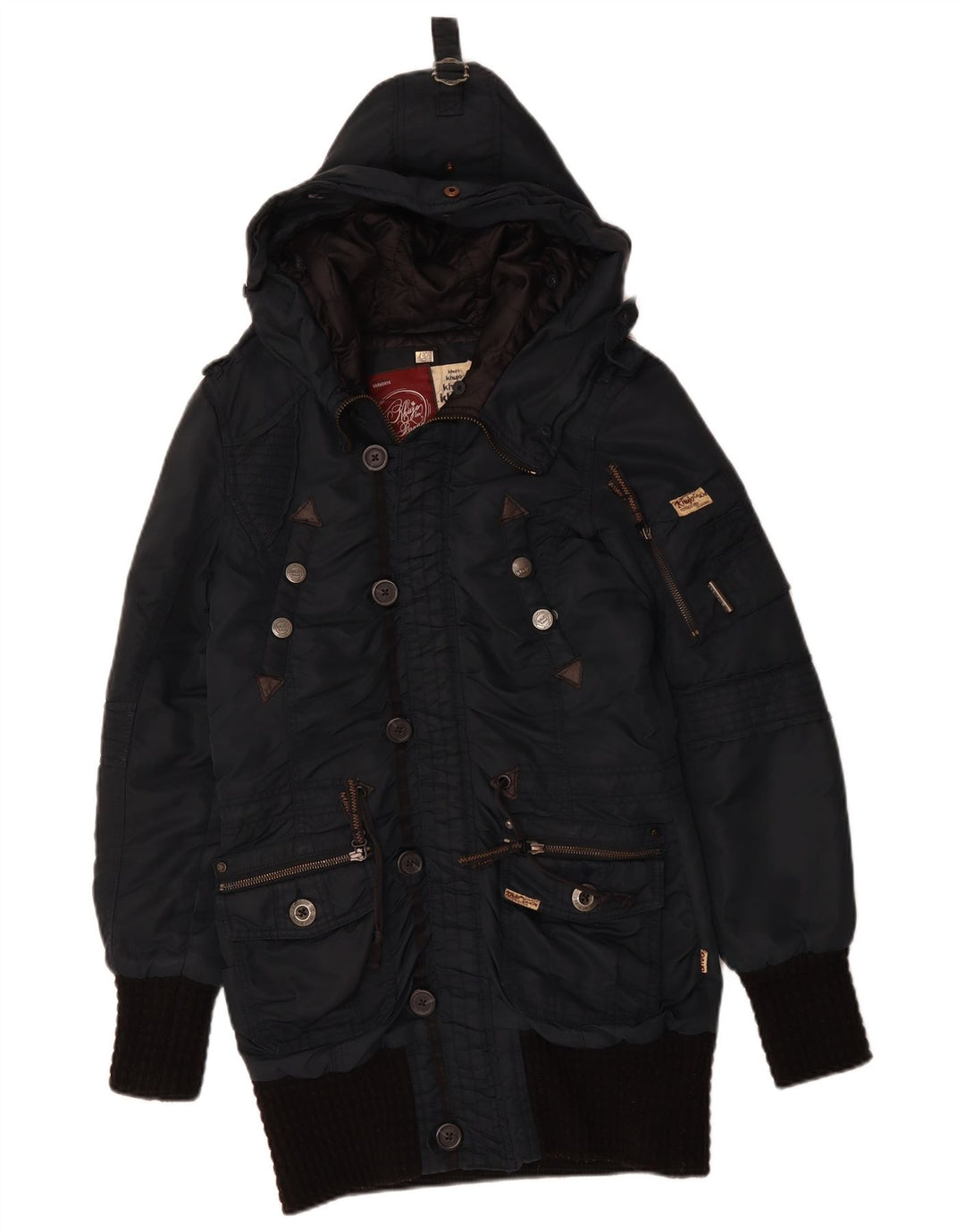 Giacca parka da uomo con cappuccio KHUJO UK 38 medio blu navy