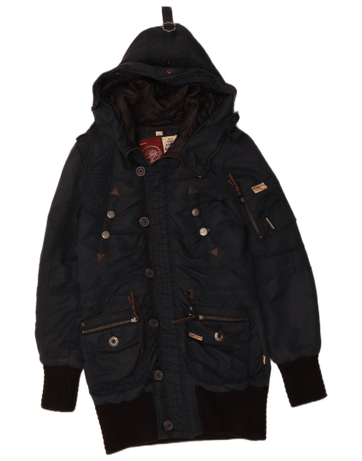 Giacca parka da uomo con cappuccio KHUJO UK 38 medio blu navy