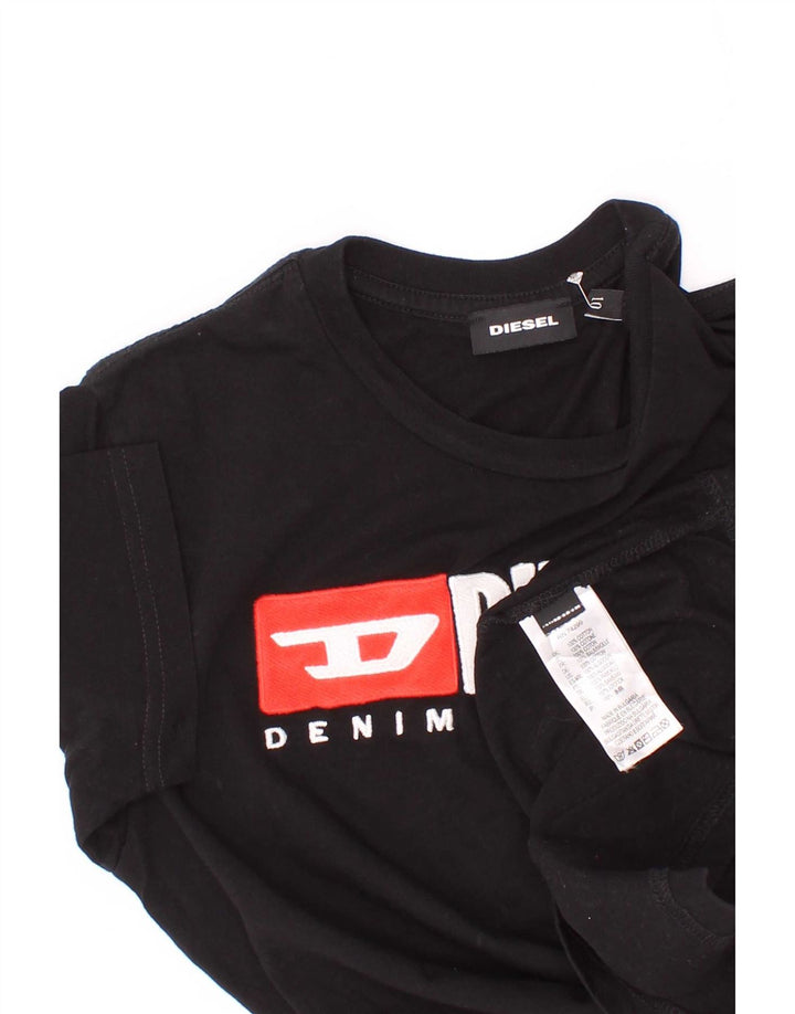 T-shirt grafica da bambino Diesel Top 9-10 anni in cotone nero