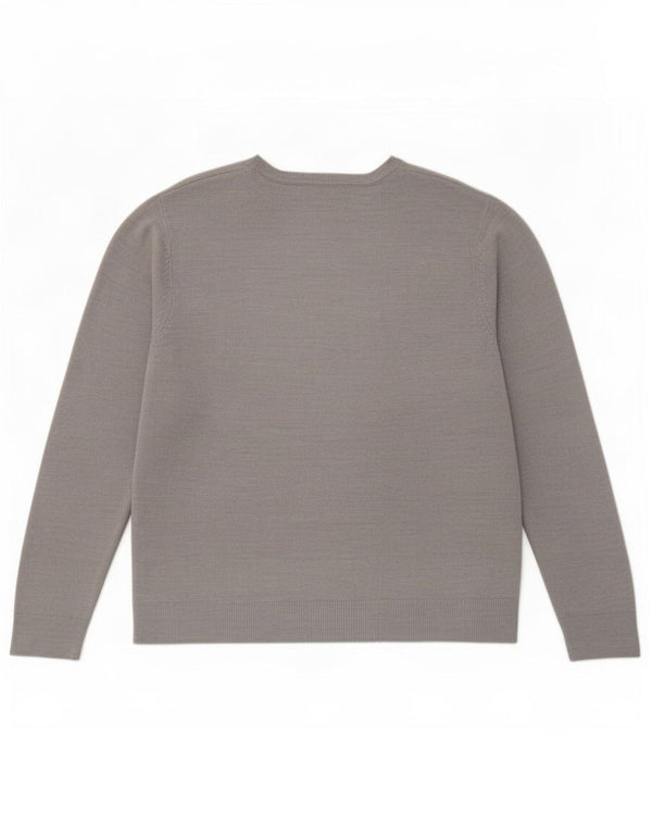 Maglione da donna con scollo a V Marks & Spencer UK 18 XL Acrilico chiazzato grigio