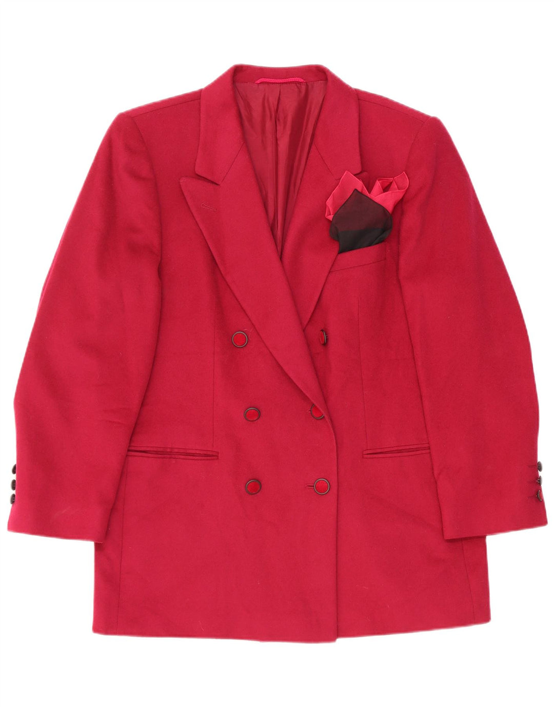 Giacca blazer doppiopetto vintage da donna EU 40 lana d'agnello rossa media