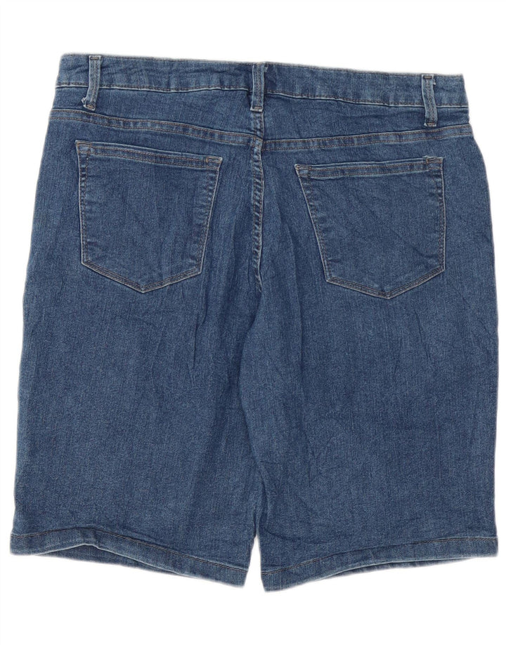 Pantaloncini di jeans Bermuda a vita media Lee Riders da donna W34 Large Blu