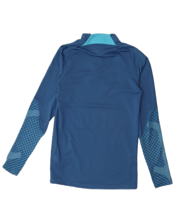 Maglia da ginnastica da uomo Nike Dri Fit con zip e collo slim pullover XS blu geometrica