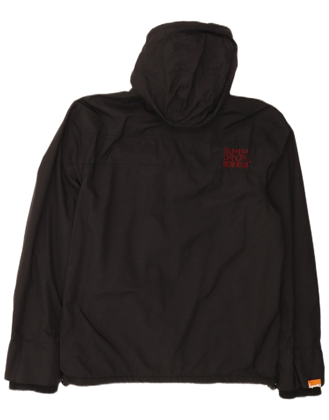 Giacca antipioggia da uomo con cappuccio grafico SUPERDRY The Windcheater UK 44 2XL Nera