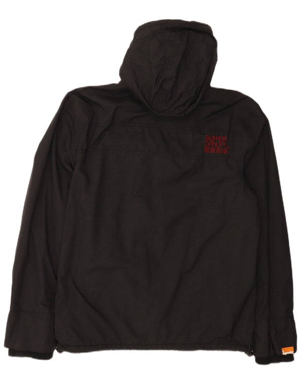 Giacca antipioggia da uomo con cappuccio grafico SUPERDRY The Windcheater UK 44 2XL Nera