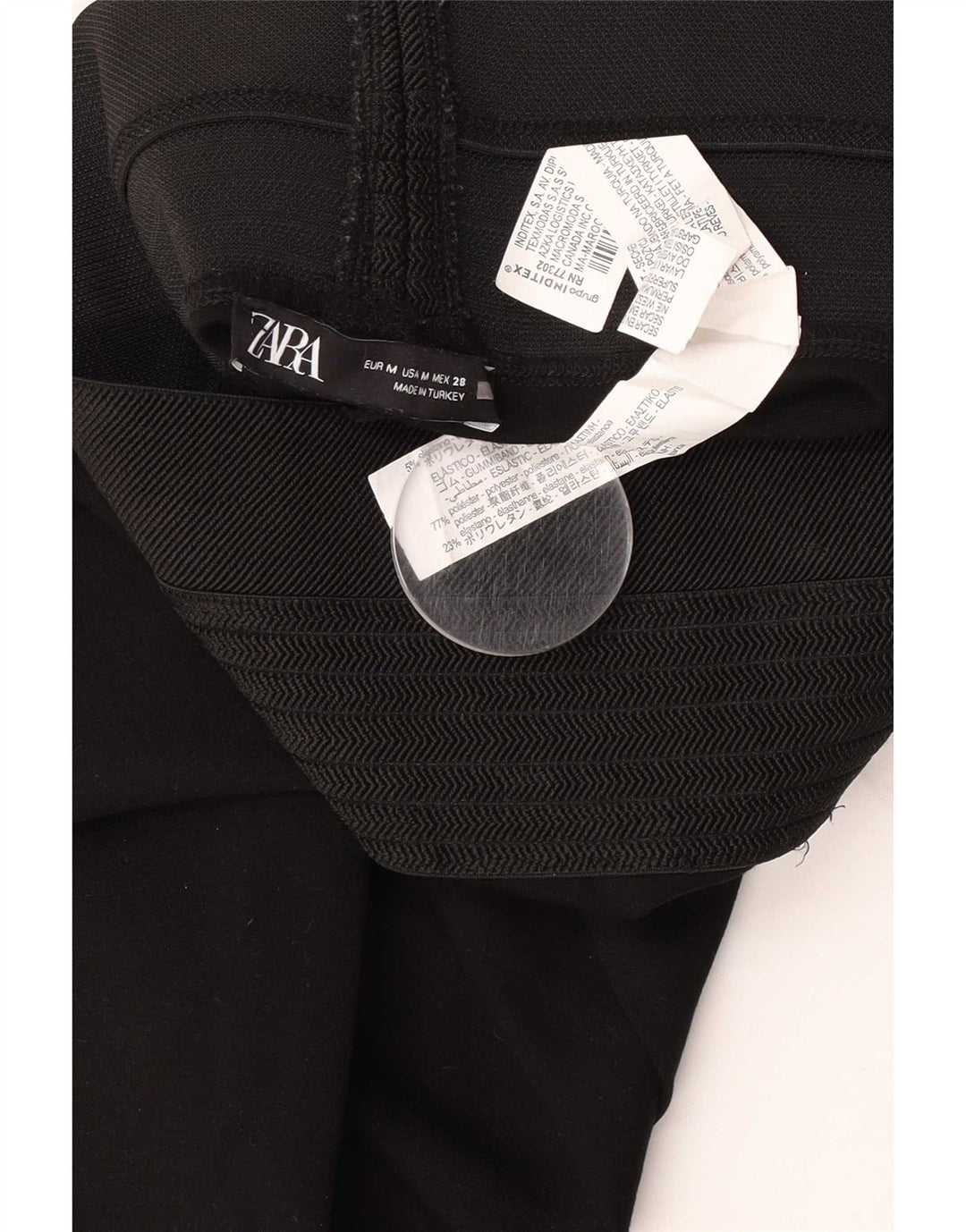 Leggings corti da donna Zara UK 12 poliestere nero medio
