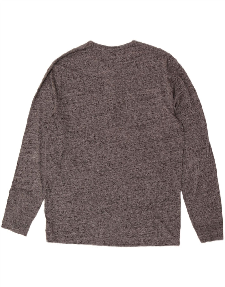 J. Crew Maglia da uomo a maniche lunghe XL in cotone chiazzato grigio