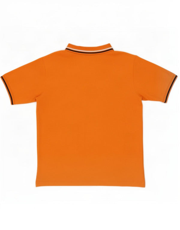 Champion Mens Polo Shirt Large Orange Striped Cotton