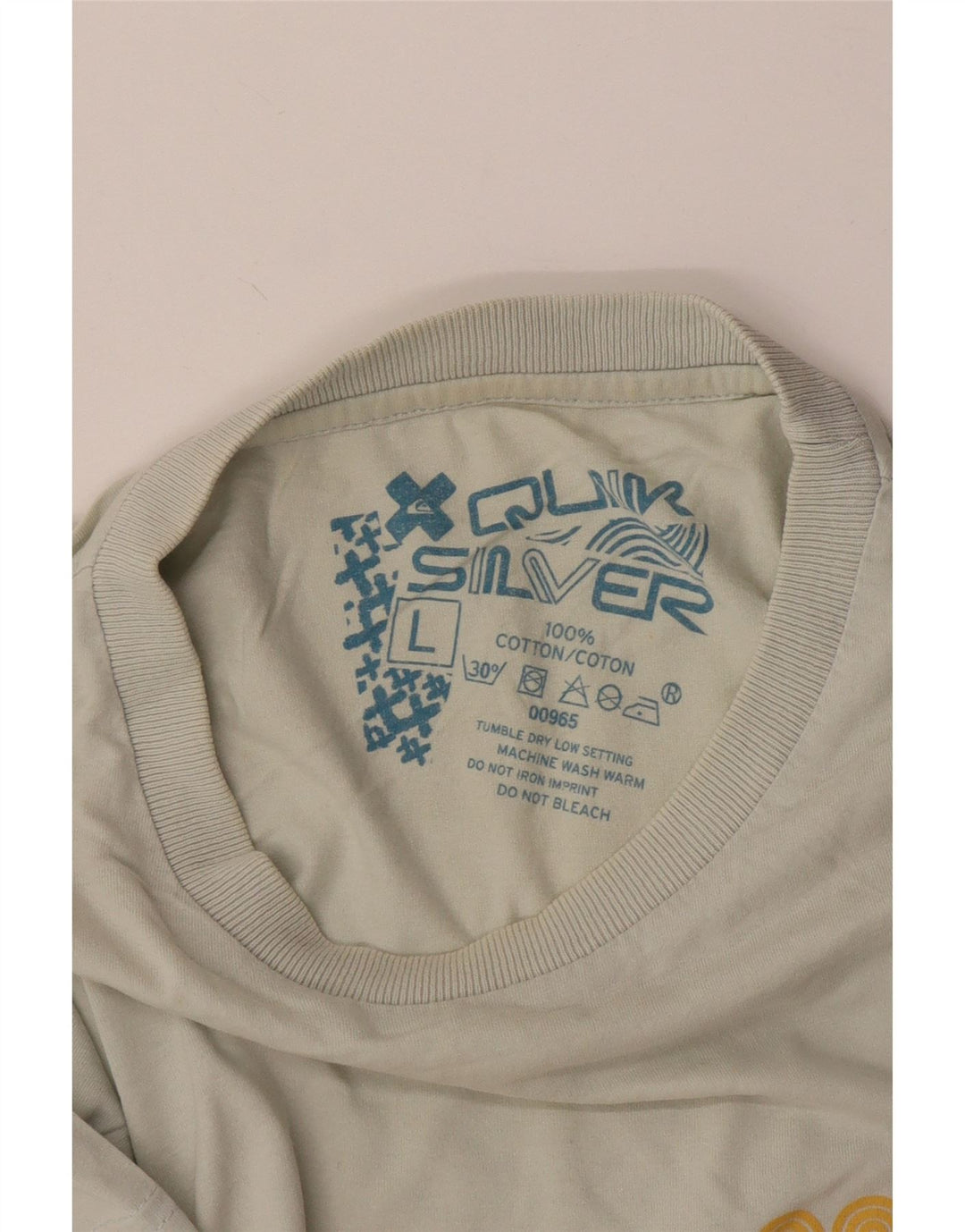 T-shirt grafica da uomo Quiksilver Top grande in cotone blu