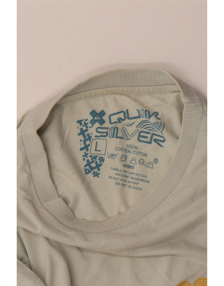 T-shirt grafica da uomo Quiksilver Top grande in cotone blu