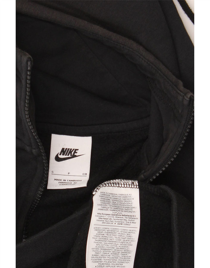 Felpa con cappuccio e zip Nike da uomo piccola in cotone nero