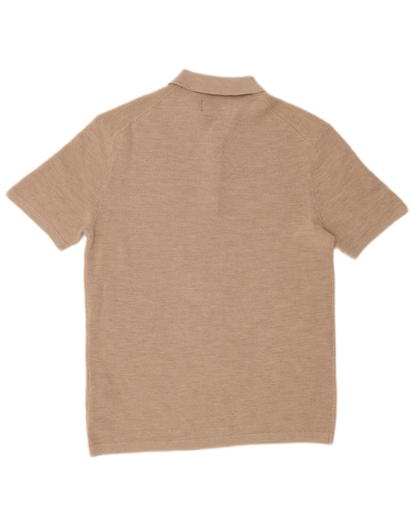 Maglione da uomo a maniche corte con collo a polo All Saints, grande, beige