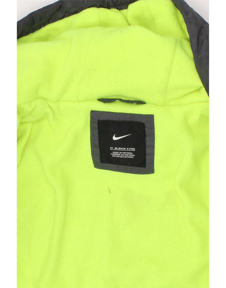 Giacca imbottita con cappuccio Nike da ragazzo 3-4 anni in poliestere grigio