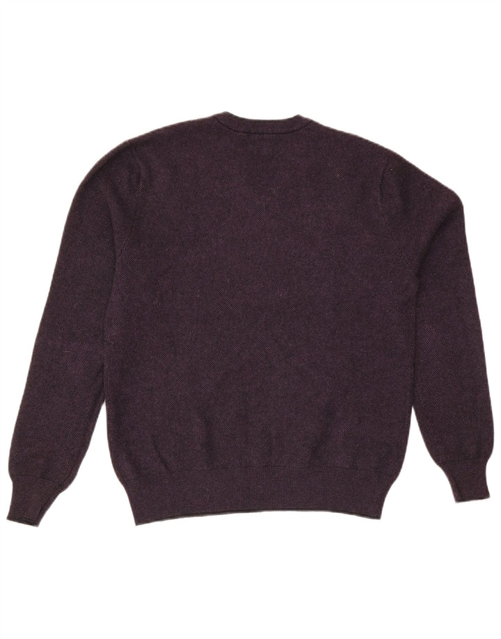 Best Company Maglione da uomo con scollo a V piccolo in lana viola