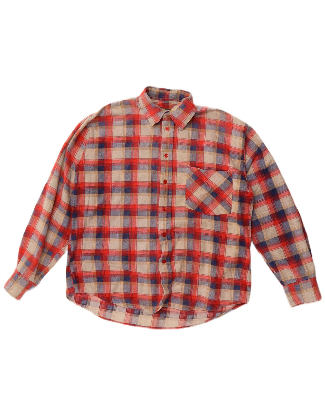 Camicia da uomo in flanella John Peel in cotone a quadri rosso medio