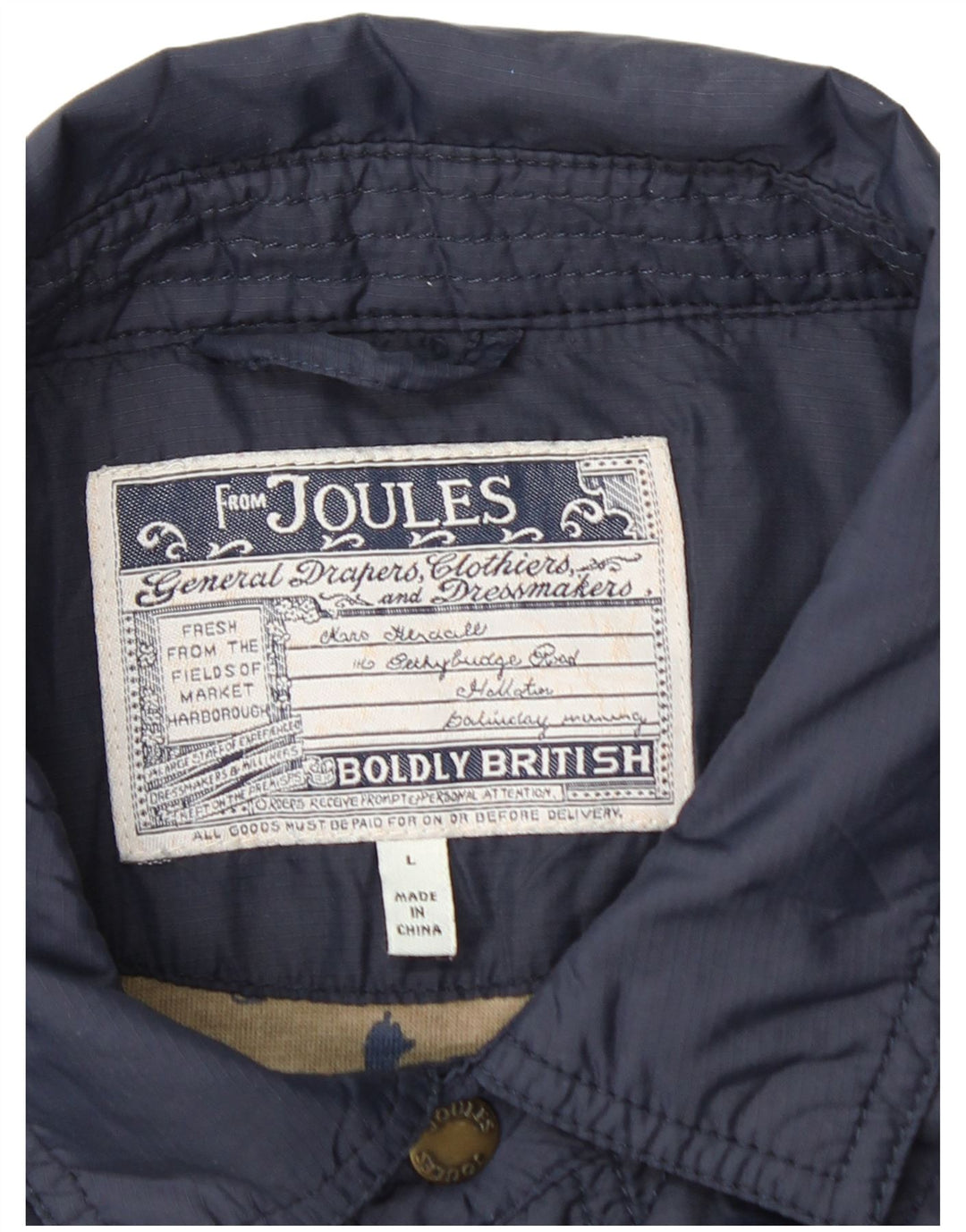 JOULES Giacca trapuntata da uomo UK 40 Large Blu Navy in poliammide