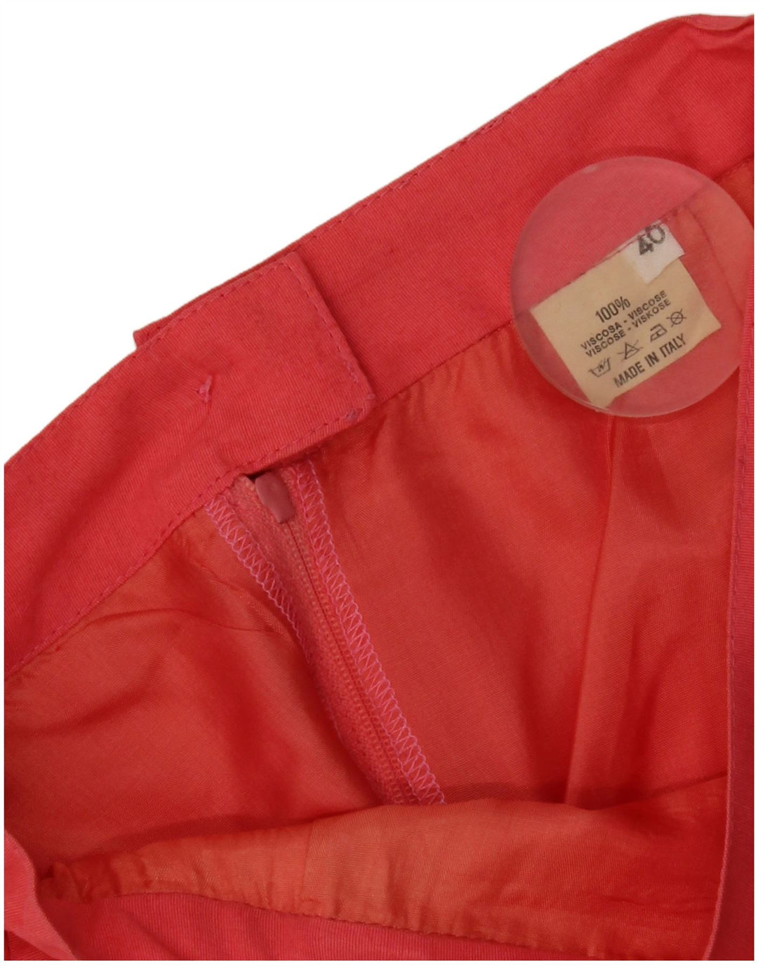 Gonna a tubino vintage da donna IT 40 piccola W24 viscosa rosa