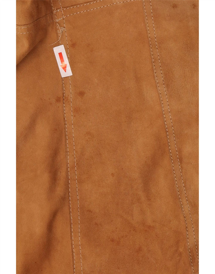 Soprabito in pelle scamosciata da donna Carnaby Street UK 10 piccolo Beige