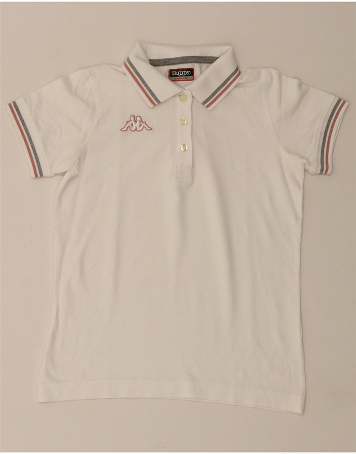 Polo Kappa da donna UK 10 piccola in cotone bianco