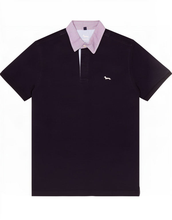 Harmont & Blaine Mens Rugby Polo Shirt Medium Navy Blue Colourblock