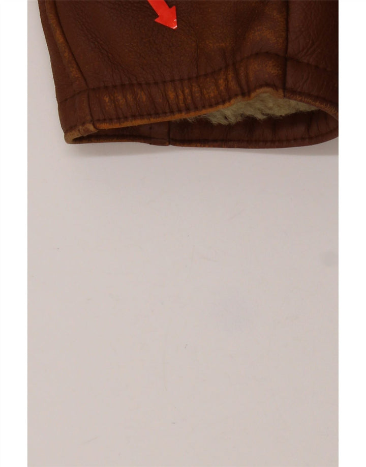 Giacca in shearling vintage da donna IT 50 Shearling marrone grande